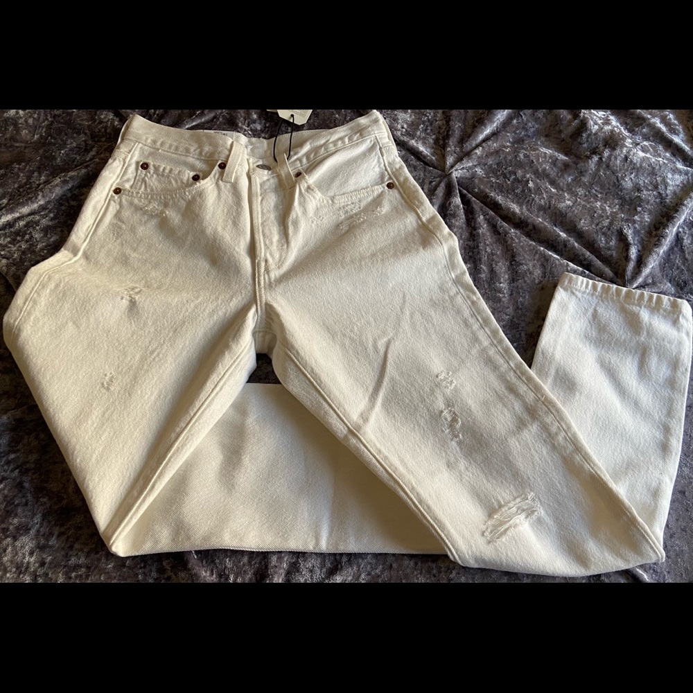 NWT Levi’s 501 Skinny White Jeans Size 26 X 28 - Picture 7 of 14